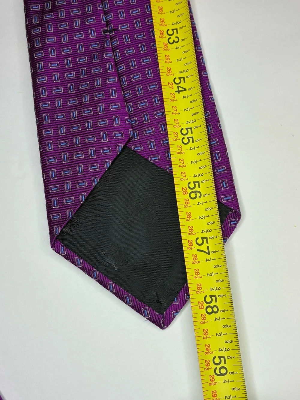 Brooks Brothers Makers Silk Tie Purple Geometric Woven Mens Necktie Made in USA